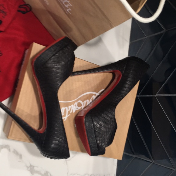 Christian Louboutin Altadama 140 Watersnake Black - Picture 3 of 16